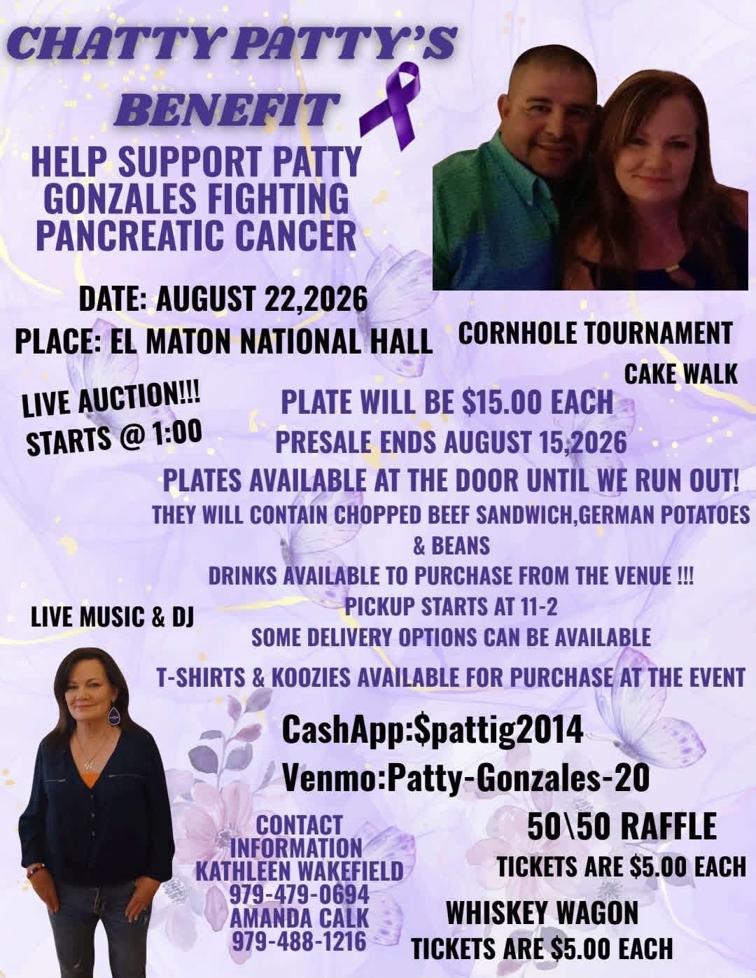 Chatty Patty's Benefit - Saturday, August 22nd