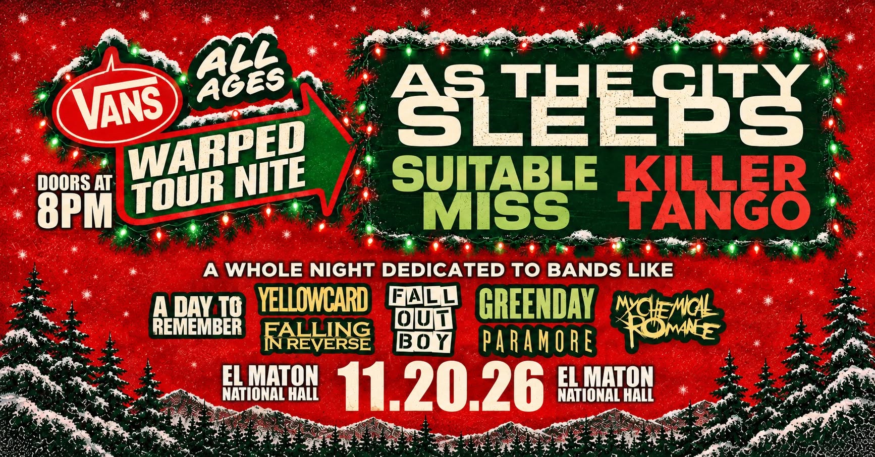 Warped Tour Nite - November 20th, 2026 - 8 pm